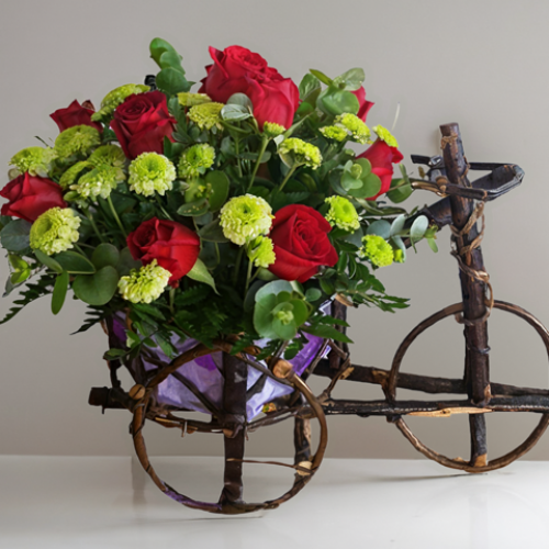 Bicicleta con rosas